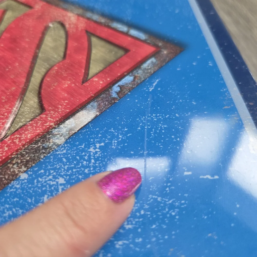 Superman Metal Lunch Box Tin Blue Vintage Style Scratches‎ Rare DC Comics 2006